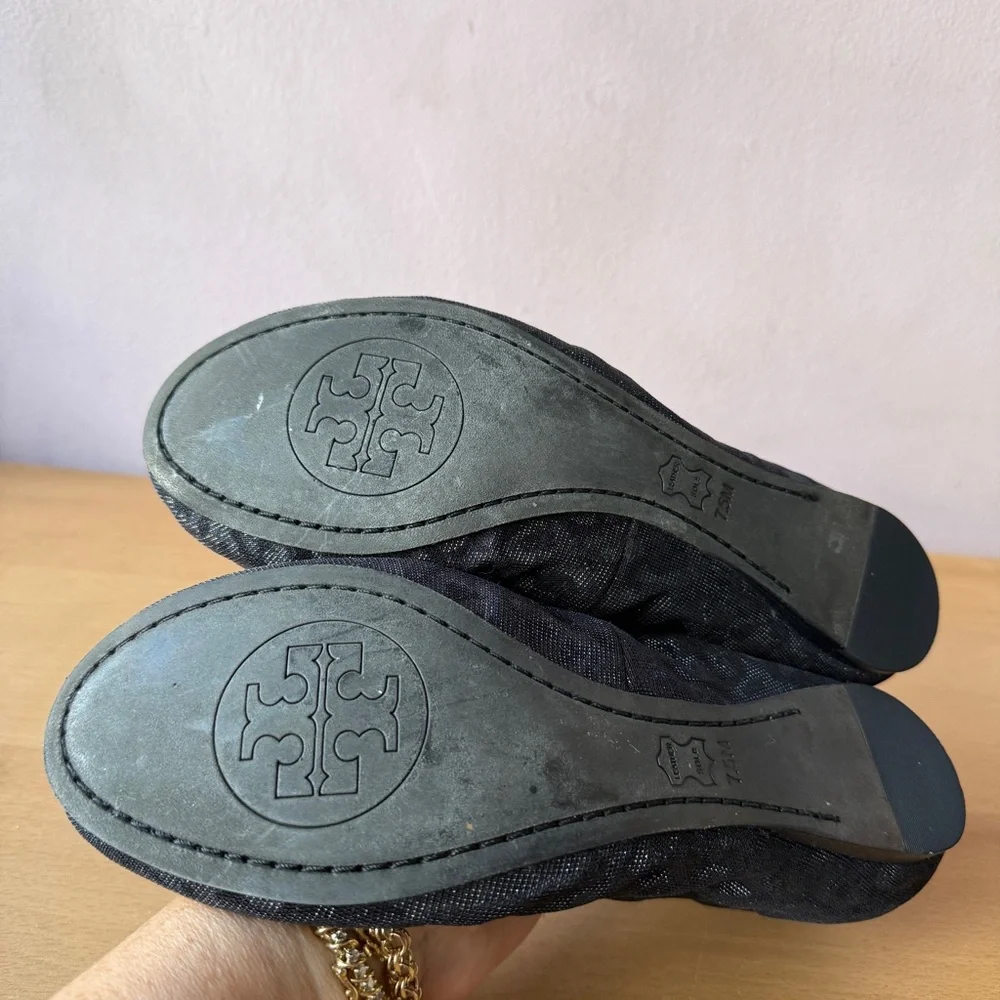 Tory Burch Black Cheetah Flats